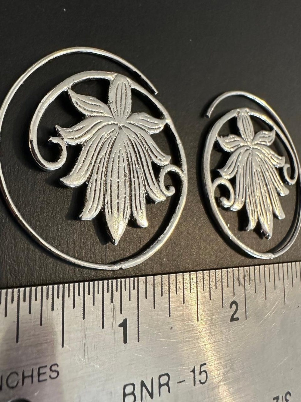 Silver Floral Spiral Drop Earrings - Women Jewelry